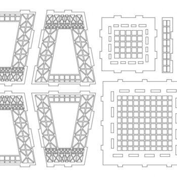 Intra απο ξύλο plywood 3mm-4mm πάχος - Effil Tower μέρος 2 Δίασταση 30x30 cm Intraeaxys-eoxdg47z - Image 1