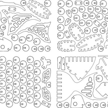 Intra απο ξύλο plywood 3mm-4mm πάχος - Peixe Bcbones Δίασταση 30x30 cm Intraeaxys-yondly1r - Image 1