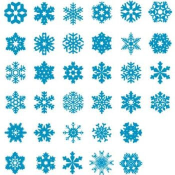 Intra απο ξύλο plywood 3mm-4mm πάχος - Νιφάδες χιονιού διάνυσμα σύνολο Δίασταση 30x30 cm Intraeaxys-ro6ykqn7 - Image 1