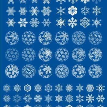 Intra απο ξύλο plywood 3mm-4mm πάχος - Σετ σχήματος διάνυσμα νιφάδα χιονιού Δίασταση 30x30 cm Intraeaxys-eoxllnxo - Image 1