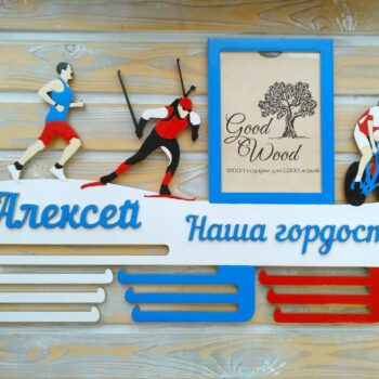 Intra απο ξύλο plywood 3mm-4mm πάχος - Κρεμάστρα μεταλλίων με κορνίζα Δίασταση 30x30 cm Intraeaxys-075y93po - Image 1