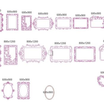 Intra απο ξύλο plywood 3mm-4mm πάχος - Διανύσματα πλαισίων καθρέφτη Δίασταση 30x30 cm Intraeaxys-zo9lz4ok - Image 1