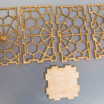 Intra απο ξύλο plywood 3mm-4mm πάχος - Γεωμετρική θήκη για στυλό Δίασταση 30x30 cm Intraeaxys-ro6yrq67 - Image 3