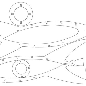 Intra απο ξύλο plywood 3mm-4mm πάχος - Τρισδιάστατο μοντέλο πυραύλων Δίασταση 30x30 cm Intraeaxys-pokwjkoj - Image 1