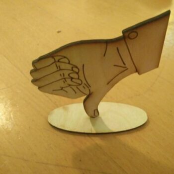 Intra απο ξύλο plywood 3mm-4mm πάχος - Fancy Thumb Down με βάση Δίασταση 30x30 cm Intraeaxys-51r8qgm7 - Image 1