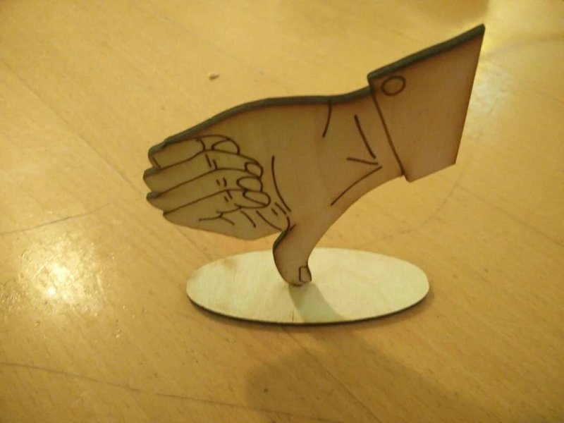 Intra απο ξύλο plywood 3mm-4mm πάχος - Fancy Thumb Down με βάση Δίασταση 30x30 cm Intraeaxys-51r8qgm7