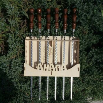 Intra απο ξύλο plywood 3mm-4mm πάχος - Σχάρα αποθήκευσης σε τοίχο Kabob Skewers Δίασταση 30x30 cm Intraeaxys-yon048g7 - Image 1