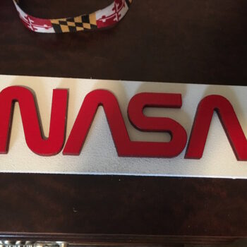 Intra απο ξύλο plywood 3mm-4mm πάχος - Λογότυπο NASA Worm Δίασταση 30x30 cm Intraeaxys-91jdzy81 - Image 1