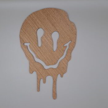 Intra απο ξύλο plywood 3mm-4mm πάχος - Γελαστό πρόσωπο που στάζει Δίασταση 30x30 cm Intraeaxys-m1d6mk37 - Image 1