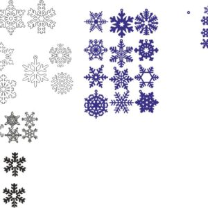 Intra απο ξύλο plywood 3mm-4mm πάχος - Νιφάδες χιονιού διάνυσμα σύνολο Δίασταση 30x30 cm Intraeaxys-67w0r812