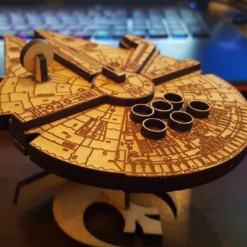 Intra απο ξύλο plywood 3mm-4mm πάχος - Star Wars Millennium Falcon Δίασταση 30x30 cm Intraeaxys-lop32p51 - Image 4