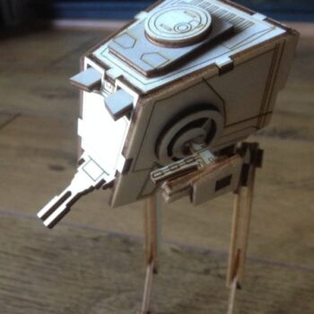 Intra απο ξύλο plywood 3mm-4mm πάχος - Star Wars AT-ST All Terrain Scout Transport Walker Δίασταση 25x30 cm Intraeaxys-0788dp47 - Image 4