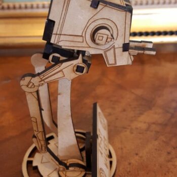 Intra απο ξύλο plywood 3mm-4mm πάχος - Star Wars AT-ST Walker Δίασταση 30x30 cm Intraeaxys-zo98m3y1 - Image 4