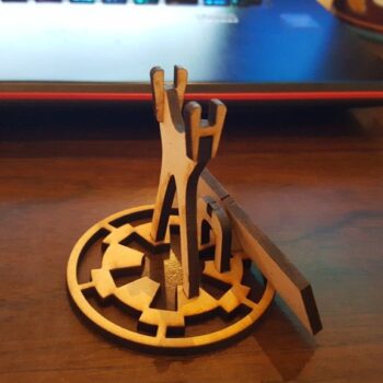 Intra απο ξύλο plywood 3mm-4mm πάχος - Γραβάτα μαχητής με βάση Δίασταση 30x30 cm Intraeaxys-d1lm26go - Image 4