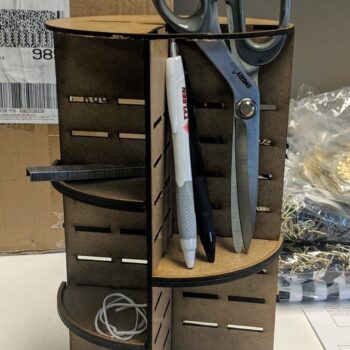 Intra απο ξύλο plywood 3mm-4mm πάχος - Ράφι αποθήκευσης προμηθειών χειροτεχνίας σε στρογγυλό σχήμα Δίασταση 30x30 cm Intraeaxys-d1lvl86o - Image 1