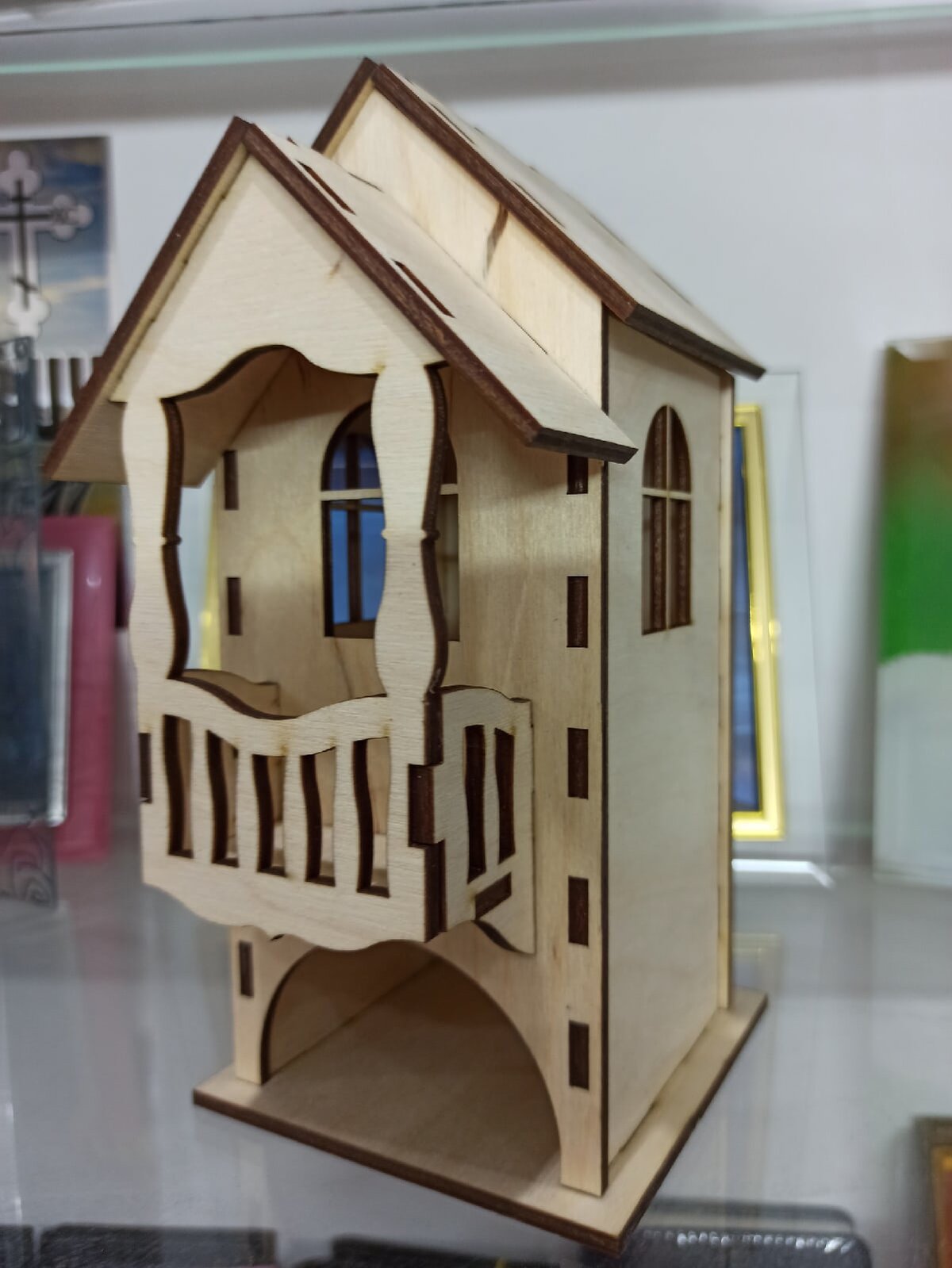Intra απο ξύλο plywood 3mm-4mm πάχος - Tea Bag House Αποθήκευση φακέλων τσαγιού Δίασταση 40x50 cm Intraeaxys-p7ym5n67