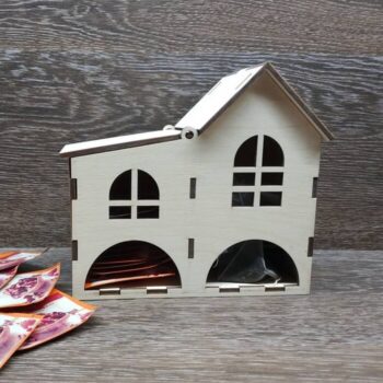 Intra απο ξύλο plywood 3mm-4mm πάχος - Θήκη για φακελάκι τσαγιού Δίασταση 30x30 cm Intraeaxys-075yxqpo - Image 1