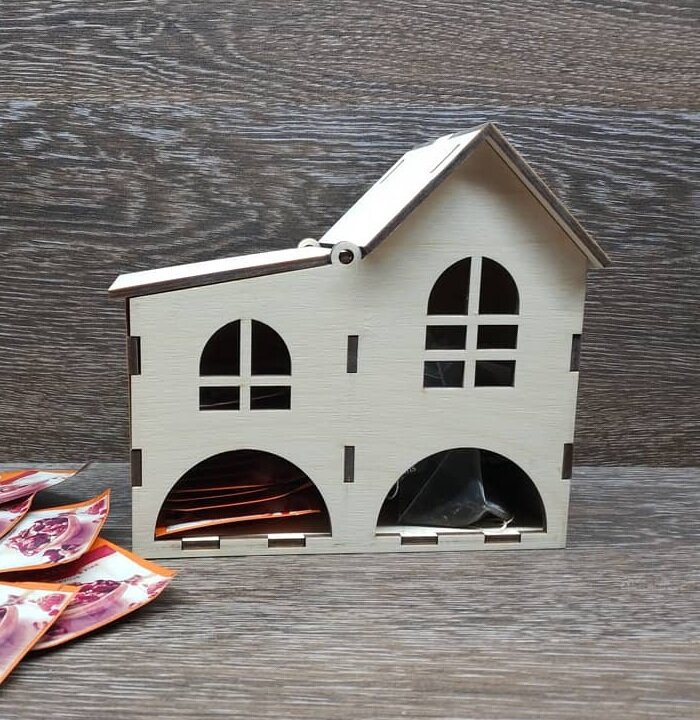 Intra απο ξύλο plywood 3mm-4mm πάχος - Θήκη για φακελάκι τσαγιού Δίασταση 30x30 cm Intraeaxys-075yxqpo