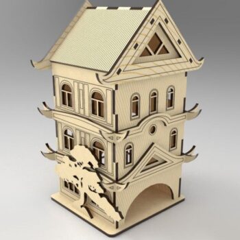 Intra απο ξύλο plywood 3mm-4mm πάχος - Διακοσμητικό Τσαγιού Παγόδα Δίασταση 30x30 cm Intraeaxys-eoxldgqo - Image 3