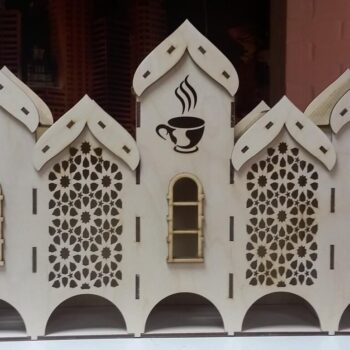 Intra απο ξύλο plywood 3mm-4mm πάχος - Θήκη για φακελάκια τσαγιού από κόντρα πλακέ με 5 θήκες Δίασταση 30x30 cm Intraeaxys-lopql857 - Image 1