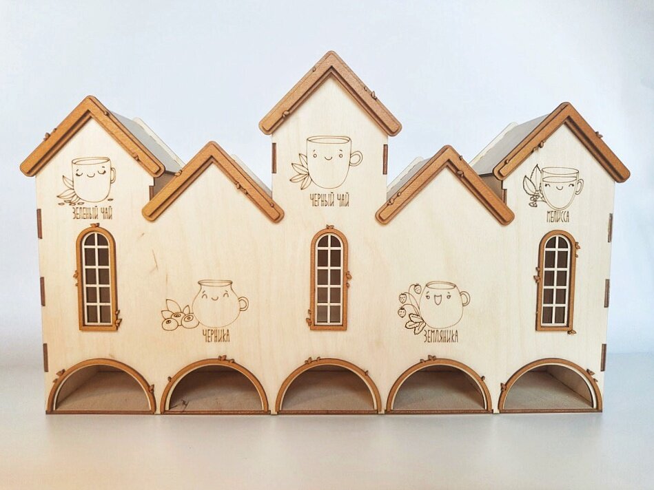 Intra απο ξύλο plywood 3mm-4mm πάχος - Κουτί με φακελάκια τσαγιού Δίασταση 30x30 cm Intraeaxys-6o3yvxj7