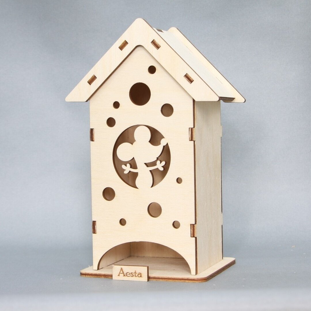 Intra απο ξύλο plywood 3mm-4mm πάχος - Tea House Mouse 2020 Δίασταση 40x50 cm Intraeaxys-eo20rpm7