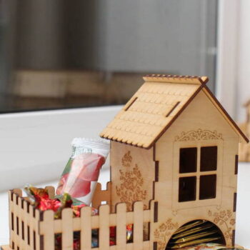 Intra απο ξύλο plywood 3mm-4mm πάχος - Tea House Candy Tea Bags Αποθήκευση ζάχαρης Δίασταση 40x50 cm Intraeaxys-pok3w937 - Image 1