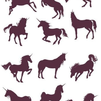 Intra απο ξύλο plywood 3mm-4mm πάχος - Νέα διανυσματική συλλογή Unicorn Silhouettes Δίασταση 30x30 cm Intraeaxys-075gj0oz - Image 1