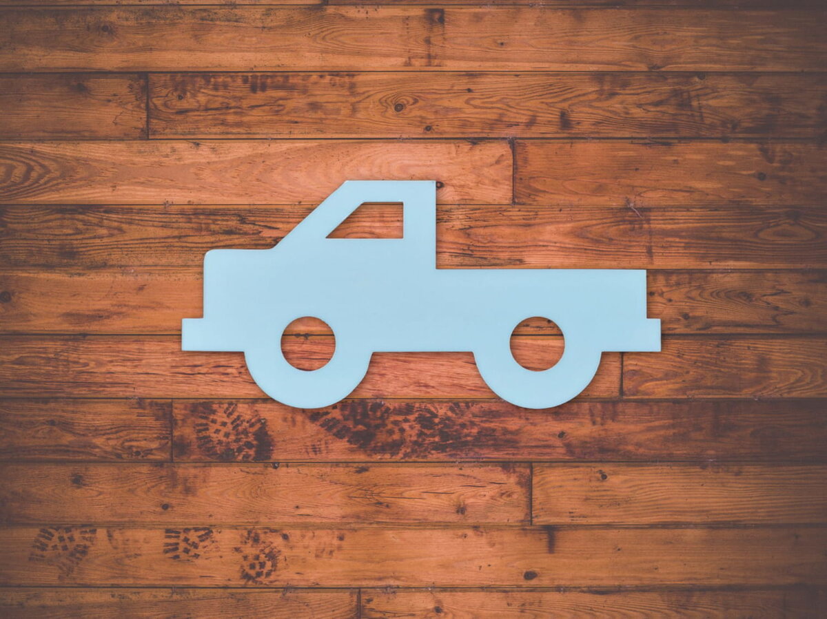 Intra απο ξύλο plywood 3mm-4mm πάχος - Truck Wood Cutout Ημιτελές Pickup Truck Shape Δίασταση 30x30 cm Intraeaxys-pok36wk7