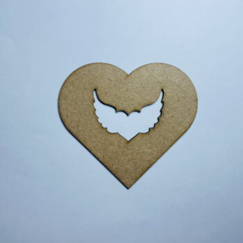 Intra απο ξύλο plywood 3mm-4mm πάχος - Heart Wings Shape Heart Wings Ημιτελές ξύλινο κόψιμο Δίασταση 30x30 cm Intraeaxys-qommxkko - Image 1