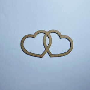 Intra απο ξύλο plywood 3mm-4mm πάχος - Ξύλινο σχήμα με δύο καρδιές Ξύλο σε σχήμα δύο καρδιών Δίασταση 30x30 cm Intraeaxys-m1d60vy7