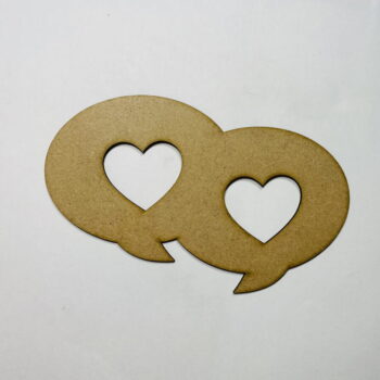 Intra απο ξύλο plywood 3mm-4mm πάχος - Valentine Heart Chat Bubbles Shape Wood cutout Δίασταση 30x30 cm Intraeaxys-91jdvep1 - Image 1