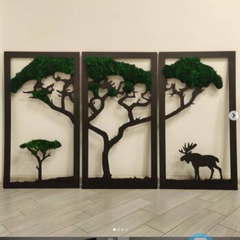 Intra απο ξύλο plywood 3mm-4mm πάχος - Moss Wall Art Δίασταση 30x30 cm Intraeaxys-51rr9k31 - Image 1