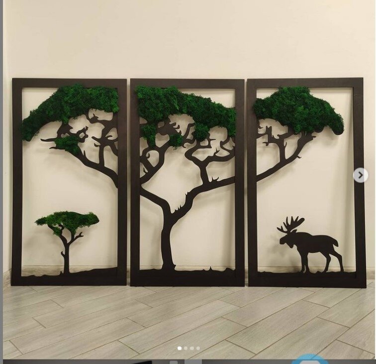 Intra απο ξύλο plywood 3mm-4mm πάχος - Moss Wall Art Δίασταση 30x30 cm Intraeaxys-51rr9k31