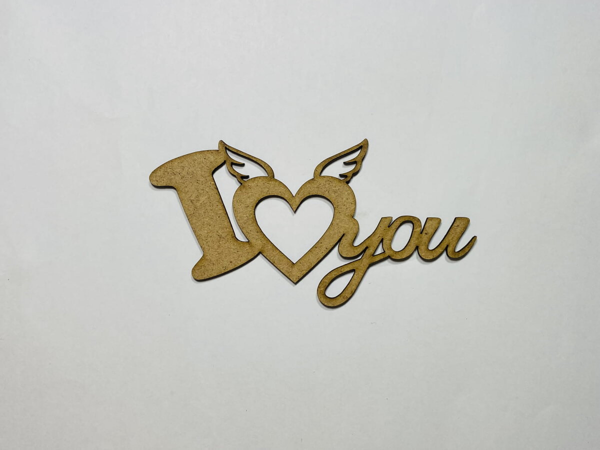 Intra απο ξύλο plywood 3mm-4mm πάχος - I Love You Wooden Cutout Ημιτελής Χειροτεχνία Δίασταση 30x30 cm Intraeaxys-yon0j6g7