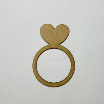 Intra απο ξύλο plywood 3mm-4mm πάχος - Ημιτελής ξύλινη κοπή σε σχήμα δακτυλίου καρδιάς Δίασταση 30x30 cm Intraeaxys-pok3k0k7 - Image 1