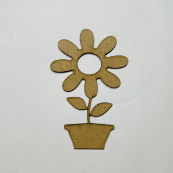 Intra απο ξύλο plywood 3mm-4mm πάχος - Κοπή ξύλινης χειροτεχνίας σε σχήμα γλάστρας ηλίανθου Δίασταση 30x30 cm Intraeaxys-qommxe5o - Image 1