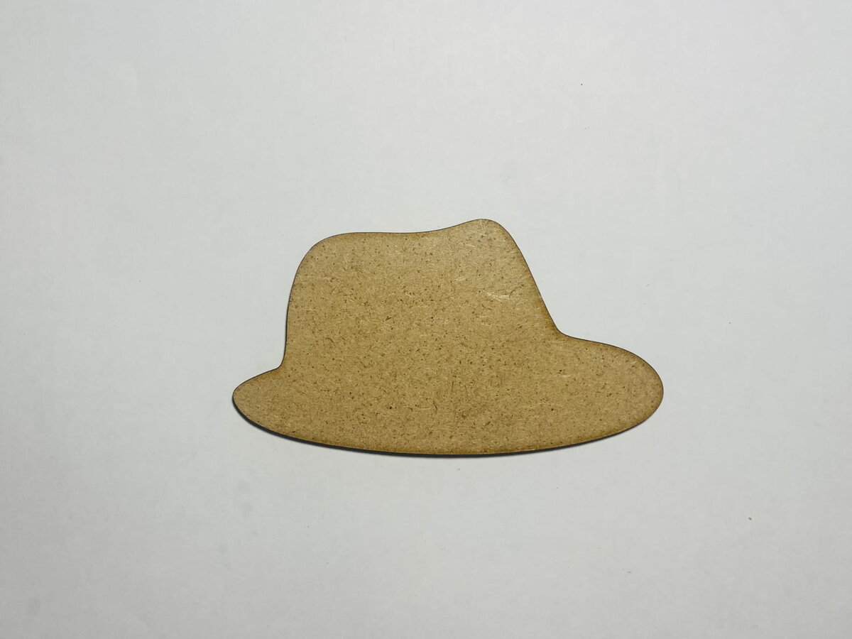 Intra απο ξύλο plywood 3mm-4mm πάχος - Ξύλο Fedora Cutout Σχήμα Fedora Δίασταση 30x30 cm Intraeaxys-078yz0no