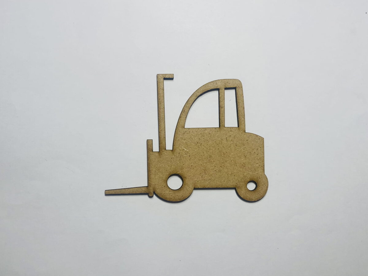 Intra απο ξύλο plywood 3mm-4mm πάχος - Wood Forklift Cutout Forklift Shape Unfinished Δίασταση 30x30 cm Intraeaxys-078yzxqo