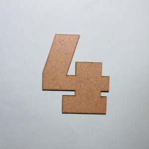 Intra απο ξύλο plywood 3mm-4mm πάχος - Ξύλο Αριθμός 4 Αποκοπή Αριθμός Τέσσερα σχήμα Δίασταση 30x30 cm Intraeaxys-p7ym4z27