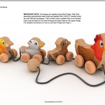 Intra απο ξύλο plywood 3mm-4mm πάχος - Αρχείο PDF Σετ σχεδίου παιχνιδιών Henny Penny Pull Along Toy Wood Toy Plan Δίασταση 30x30 cm Intraeaxys-ro6y6067 - Image 1