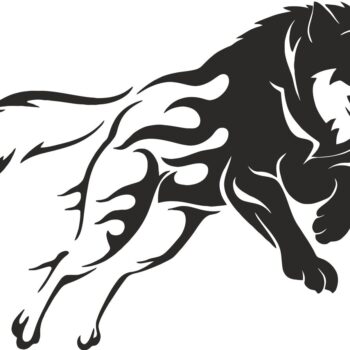 Intra απο ξύλο plywood 3mm-4mm πάχος - Στένσιλ λύκου Δίασταση 30x30 cm Intraeaxys-lopq3667 - Image 1