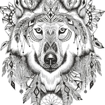 Intra απο ξύλο plywood 3mm-4mm πάχος - Λύκος Ονειροπαγίδα Δίασταση 30x30 cm Intraeaxys-eo02831g - Image 1