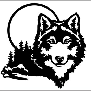 Intra απο ξύλο plywood 3mm-4mm πάχος - Moonlight Wolf Wall Art Δίασταση 30x30 cm Intraeaxys-r1ze4w1l - Image 1