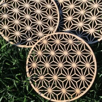 Intra απο ξύλο plywood 3mm-4mm πάχος - Ξύλινο τρίβετε Asanoha dxf Δίασταση 30x30 cm Intraeaxys-dm1dxe7k - Image 1