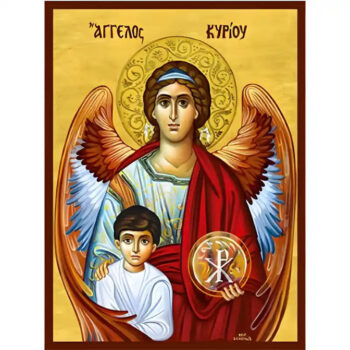 Εικόνα Ορθοδοξίας με περίγραμμα χρυσό σε ξύλο Φλαμουρίας  με  βάση Εικόνα Άγγελος Φύλαξ Χειροποίητη Ελληνορθόδοξη , Κρεμαστή πλάκα βυζαντινής τέχνης, χριστιανική τέχνη Διάσταση 40x30 cm (15,8 x 11,8 ίντσες) INTRAEK-294670398 - Image 1