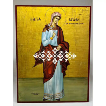 Εικόνα Ορθοδοξίας με περίγραμμα χρυσό σε ξύλο Φλαμουρίας  με  βάση Εικόνα Αγία Αγάθη Χειροποίητη Ελληνορθόδοξη , Κρεμαστή πλάκα βυζαντινής τέχνης, χριστιανική τέχνη Διάσταση 40x30 cm (15,8 x 11,8 ίντσες) INTRAEK-294670397 - Image 1