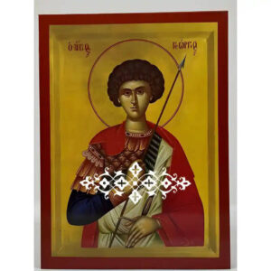 Εικόνα Ορθοδοξίας με περίγραμμα χρυσό σε ξύλο Φλαμουρίας  με  βάση Εικόνα Άγιος Γεώργιος Χειροποίητη Ελληνορθόδοξη , Κρεμαστή πλάκα βυζαντινής τέχνης, χριστιανική τέχνη Διάσταση 40x30 cm (15,8 x 11,8 ίντσες) INTRAEK-294670391