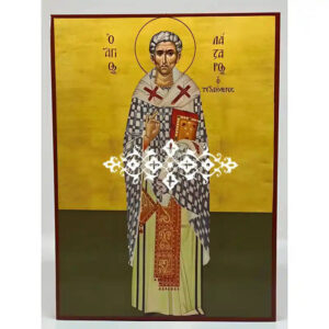 Εικόνα Ορθοδοξίας με περίγραμμα χρυσό σε ξύλο Φλαμουρίας  με  βάση Εικόνα Άγιος Λάζαρος ο τετραήμερος Χειροποίητη Ελληνορθόδοξη , Κρεμαστή πλάκα βυζαντινής τέχνης, χριστιανική τέχνη Διάσταση 40x30 cm (15,8 x 11,8 ίντσες) INTRAEK-294670388