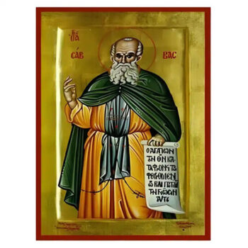 Εικόνα Ορθοδοξίας με περίγραμμα χρυσό σε ξύλο Φλαμουρίας  με  βάση Εικόνα Άγιος Σάββας Χειροποίητη Ελληνορθόδοξη , Κρεμαστή πλάκα βυζαντινής τέχνης, χριστιανική τέχνη Διάσταση 40x30 cm (15,8 x 11,8 ίντσες) INTRAEK-294670377 - Image 1